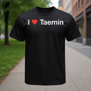 T-shirt I Love Taemin nera unisex per adulti taglia SMLXLXXL - Product Image 3