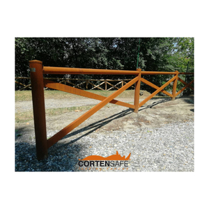 Cadore Clôture en acier corten H3C-3 pour jardins et parcs Hauteur 1100 mm Interaxis 2000 mm Système de fixation UNP - Product Image 1