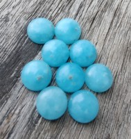 Vente en gros de pierres précieuses naturelles Lavira Smithsonite, taille brillant rond, bleues, certifiées IGI, dos plat, calibrées, toutes tailles US