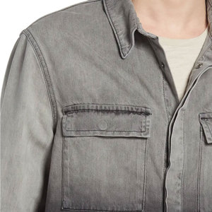 Camisa vaquera para hombre con logotipo personalizado, nueva ropa de calle, estampado con patrón, longitud larga, botón informal, servicio OEM, nuevo tamaño adulto, Invierno - Product Image 4