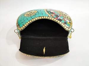 Haute qualité indien artisanat mosaïque pochette pour femmes multicolore fête sac à main chaîne décoration mode couverture à faible coût - Product Image 5