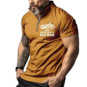 Alta calidad Vintage hombres para Polos de gran tamaño de manga corta 3D impreso solapa cremallera antiarrugas Casual hombre Top - Product Image 1