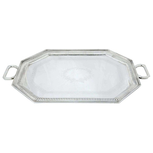 Bandeja de metal para servir comida de diseño clásico, forma y tamaño personalizados, cubiertos perfectos para postres, eventos de boda hechos en la India - Product Image 5