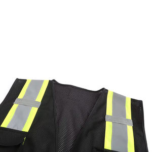 Gilet de sécurité en polyester réfléchissant réglable pour les chantiers de construction Vestes en maille avec logo personnalisable Veste réfléchissante - Product Image 5
