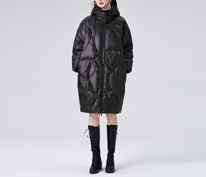 Winter <b>Short</b> Puffer <b>Jacket</b> for Plus Sizes Zipper Closure with Stand Collar Reversible Design Raw Canvas Waterproof Eco-Friendly - Product Image 4