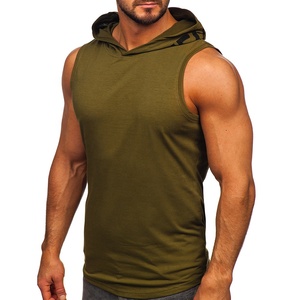 Camiseta sin mangas de gimnasio con capucha para hombre con logotipo personalizado Tela transpirable ecológica Estilo de calle principal Servicios OEM - Product Image 3