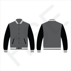 Veste universitaire en cuir véritable personnalisée, manches brodées, décoration perlée avec attaches à épingle de sûreté - Design Calour - Product Image 1