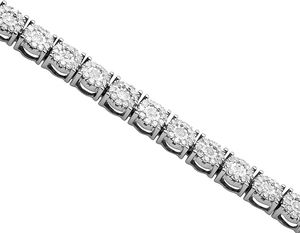 Pulsera de tenis de diamante cultivado en laboratorio de oro blanco moderno, joyería de diseño de corte redondo fino, Ideal para bodas o fiestas - Product Image 3