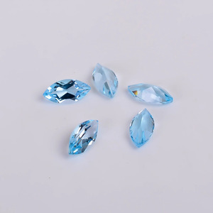 Topacio azul cielo natural de calidad AAA, facetado en forma de marquesa, 6x3 mm, piedra preciosa suelta para la fabricación de joyería, venta al por mayor. - Product Image 2