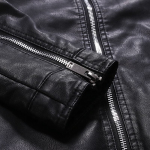 OEM Wholesale 2025 New Fashion Men Leather <b>Biker</b> <b>Jacket</b> Motorcycle <b>Jacket</b> for Men in reasonable price - Product Image 4
