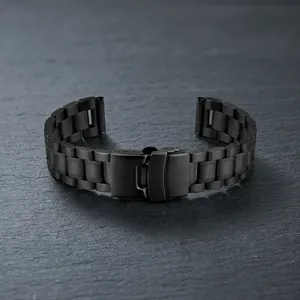 Bracelet de montre intelligent unisexe de luxe GD016 en acier inoxydable noir avec boucle en acier inoxydable, bracelet de montre réglable, pièces de montre - Product Image 1