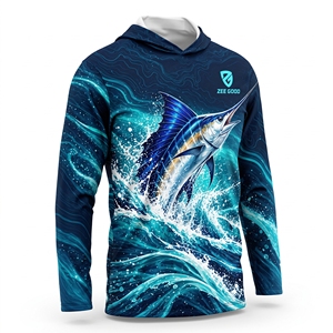 Sudadera de pesca personalizada de manga larga para hombre, de secado rápido, con protección solar UPF50 UV, camiseta de pesca estampada, ropa de pesca. - Product Image 2
