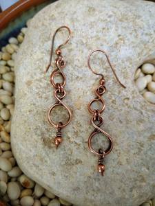 Women copper ear ring in <b>ethnic</b> boho design perfect for fashion shows or traditional daily wear outfits - Product Image 6