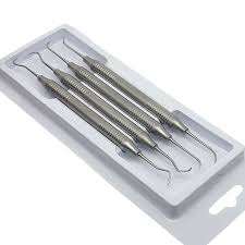 Instrumentos quirúrgicos para el ombligo, 4 Uds., Kit de escalador de dientes dentales de acero inoxidable, juego de instrumentos de limpieza de dientes Manual de doble extremo CE - Product Image 6