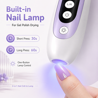 Taladro Eléctrico Portátil Profesional OEM ODM de Bajo Ruido para Uñas, 10000 RPM, Recargable, Batería de 1500mAh, Pantalla Digital