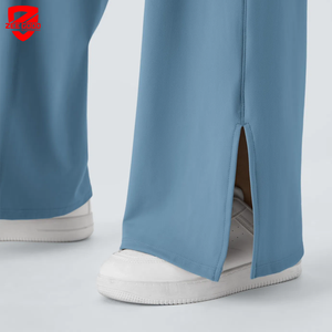 Conjunto de Yoga para Mujer con Logotipo Personalizado, Leggings de Cintura Alta con Corte Acampanado, Tela Transpirable con Elasticidad en Cuatro Direcciones, Ropa Deportiva de Manga Larga para Gimnasio y Fitness - Product Image 4