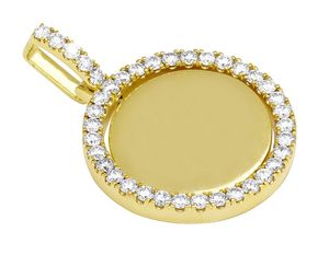 Round Cut VVS Moissanite In S925 Sterling Silver <b>Memory</b> Round Cut Hip Hop Iced Out Pendant for Unisex - Product Image 2