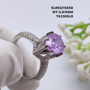 Fait à la main rubis cristal rectangle facette cz 925 bague en argent Sterling design moderne Zircon pierres précieuses anneaux pour cadeau de fête des mères - Product Image 6