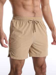 High Quality <b>Men's</b> Sporty Fitness <b>Shorts</b> Quick Dry Solid <b>Mesh</b> Breathable Canvas From India Casual with Drawstring Waist - Product Image 4