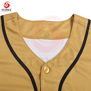 Maille de baseball imprimée brodée de vêtements d'équipe personnalisés avec maillot de baseball à bouton pour unisexe - Product Image 6