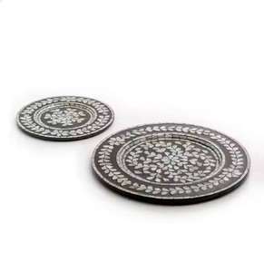 จานรองแก้วมุกแท้รุ่นล่าสุด สำหรับตกแต่งโต๊ะอาหาร จานมุกคุณภาพพรีเมียมสำหรับการเสิร์ฟหลายจาน - Product Image 1