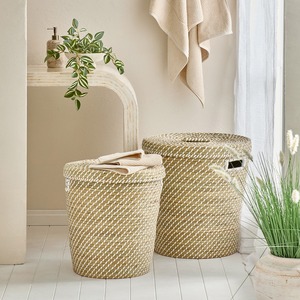 Panier de rangement pour placard en gros, paniers en herbe de mer tissés à la main, organisateur en herbe de mer très vendu - Product Image 5