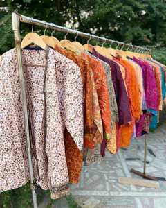 Women's Elegant Bohemian <b>Silk</b> <b>Kimono</b> Robe Free Size Short Cover-Up Jacket for Spring or Beach - Product Image 1