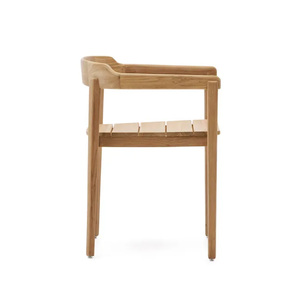 Chaise de salle à manger sur mesure en teck massif, couleur naturelle, matériaux de haute qualité, pour intérieur et extérieur - Product Image 2