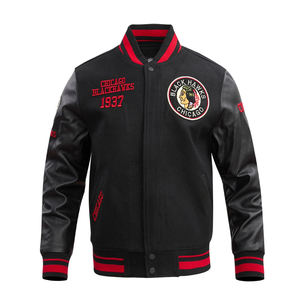 OEM Veste universitaire en laine de haute qualité et manches en cuir de vache véritable avec patchs au design personnalisé Lettermen Baseball Varsity Jacket - Product Image 5