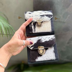 Monedero de cuero de vaca Real de alta calidad, elegante cartera de mano, tarjetero, estilo occidental, monedero de mano Unisex - Product Image 1