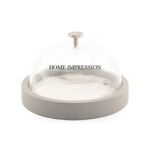 Base de créateur de fantaisie au look attrayant enduit de poudre de couleur noire avec 3 petits aliments en métal de couleur blanche et plateaux de service aux dates - Product Image 5