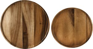 Plateau de service en bois au design moderne, poignée en métal, durable, écologique, décoratif, pour le petit-déjeuner, le thé, le café, les desserts, les aliments - Product Image 4