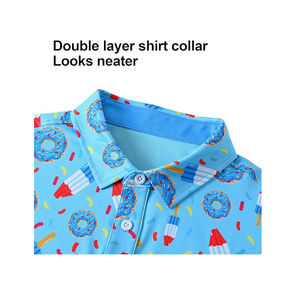 Polo con estampado de sublimación de LICRA de secado rápido para hombre, Camiseta deportiva atlética elástica transpirable para entrenamiento y exteriores - Product Image 5