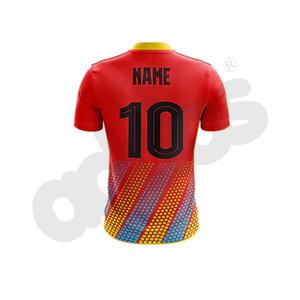 Uniforme de equipo de cricket de secado rápido de alta calidad, recién llegado, color rojo y amarillo del fabricante - Product Image 5