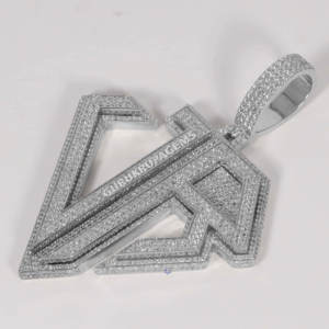 Colgante de Oro Blanco de 14 Quilates para Hombre, Estilo Hip Hop, con Diamante Cultivado en Laboratorio, Corte Brillante, Claridad VVS, Chapado en Rodio, Ideal para Fiestas - Product Image 4