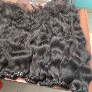 Vente en gros d'extensions de cheveux ondulés du sud vierges 100% humains indiens Remy de haute qualité Machine à Double trame brute non traitée rapide - Product Image 2