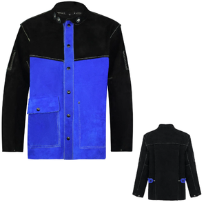 2025 nueva chaqueta de soldadura con logotipo personalizado con cuello levantado transpirable cuero dividido de búfalo para primavera disponible al por mayor - Product Image 5