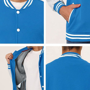 Chaquetas de moda Forro acolchado Parches de chenilla personalizados Letterman College Hombres Bomber Béisbol Chaqueta universitaria de lana a prueba de viento - Product Image 6