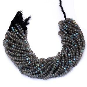 ลูกปัดลาบราโดไรต์ AAA+ ขนาด 6 มม. รูปทรงกลมเรียบ ลูกปัดลาบราโดไรต์ธรรมชาติ ลูกปัดพลอยกึ่งมีค่าสำหรับทำเครื่องประดับ - Product Image 5