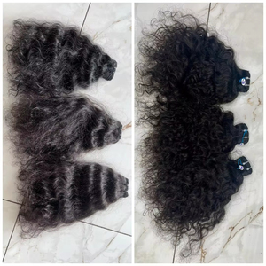 Extensiones de cabello humano virgen Remy indio rizado de moda precios al por mayor de India - Product Image 4