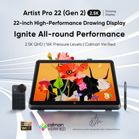 XPPen Artist Pro 22 (Gen 2) Moniteur de tablette graphique Affichage du dessin X3 Pro Pen 16K Niveaux de pression Calman vérifié