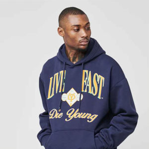 Sudadera gruesa pesada en blanco con hombros caídos para hombre 500 460 400 Gsm logotipo personalizado French Terry Heavyweight Sudadera con capucha de gran tamaño - Product Image 2