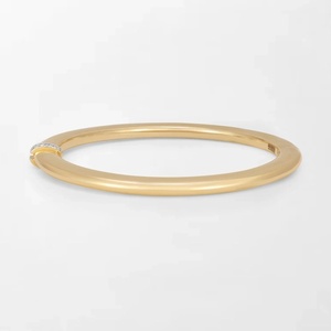 Refined Classic Hinged <b>Bracelet</b> With 8 Round Lab Grown Diamonds 0.24 Carat GH-VS In 18K Yellow Gold Everyday <b>Stacking</b> Gift - Product Image 1