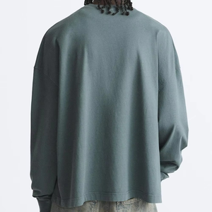 Camiseta personalizada de alta calidad para hombre, Fina camiseta de manga larga con cuello redondo para hombre, camiseta de gran tamaño de algodón 100% al por mayor para hombre - Product Image 2