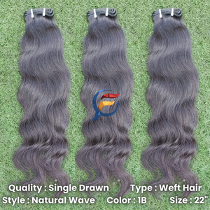 Extensions de cheveux naturels ondulés 100 % humains vierges Remy, cuticules alignées, double trame, confectionnées à la machine - Product Image 3