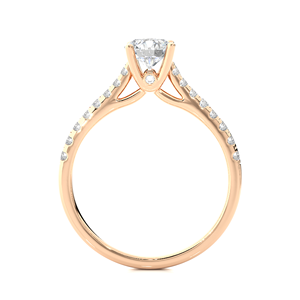 Anillo de Diamantes Cultivados en Laboratorio de Corte Redondo de Estilo Clásico, Anillo de Boda, Anillo de Eternidad en Oro Sólido de 14K, Joyería para Mujer, Certificado IGI - Product Image 2