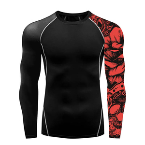 Camiseta de gimnasio de gran tamaño para hombre, camiseta de entrenamiento de manga corta informal de algodón, ropa deportiva de entrenamiento de ajuste holgado, camiseta atlética - Product Image 2