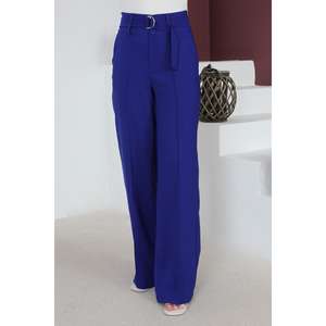 Pantalon décontracté slim pour femme avec ceinture, respirant, coupe crayon, taille élastique basse/moyenne, délavé coloré, effet froissé pour l'automne - Product Image 4