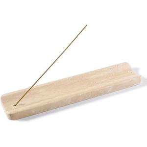 Tazón de soporte de incienso de piedra de mármol blanco redondo de moda con inserto de latón quemador de incienso multipalo recogedor de cenizas meditación hecha a mano - Product Image 3