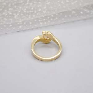IGI Certified Pear Solitaire Engagement <b>Ring</b> with Wave <b>Diamond</b> Lab Grown <b>Diamond</b> <b>Rings</b> - Product Image 4